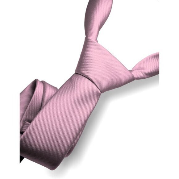 ⚡Men Dusty Rose Imported Silk Blend Solid Formal Stylish Affordable Neck Tie - Picture 2 of 4